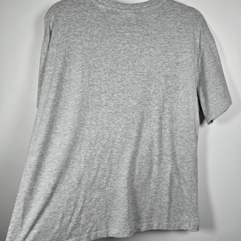 Disney Mickey Mouse Character Embrodered Floral Gray Heathered T-Shirt Large - Picture 9 of 12